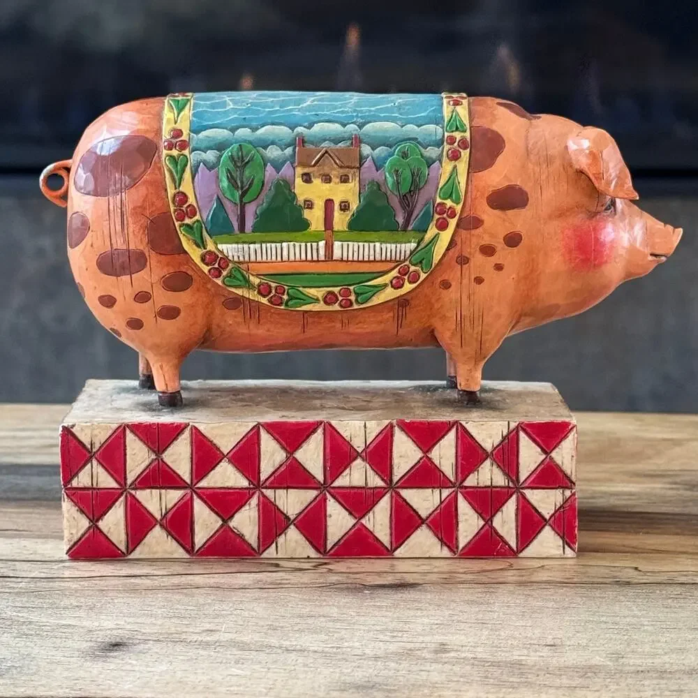 Jim Shore Heartwood Creek Country Heritage Pig Figurine 2003 Retired 117142
